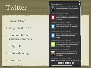 Twitter Conversation assignment turn in ticket out & one-sentence summary PLN/PLC troubleshooting resources 