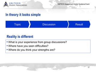 In theory it looks simple Topic Discussion Result Reality is different What is your experience from group discussions? Where have you seen difficulties? Where do you think your strengths are? 