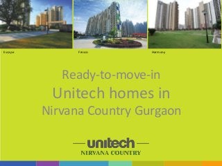 Ready-to-move-in
Unitech homes in
Nirvana Country Gurgaon
Escape Fresco Harmony
 
