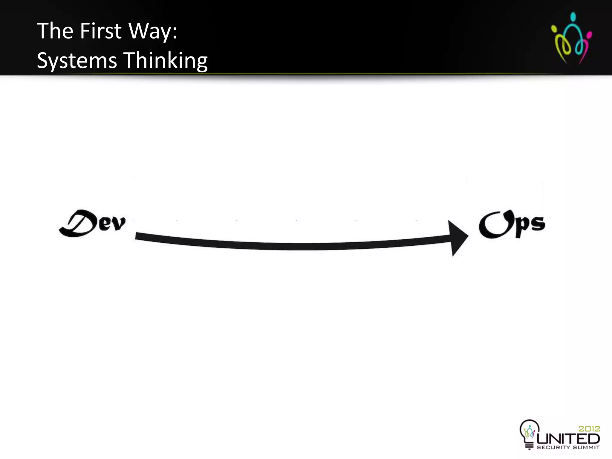 The First Way:
Systems Thinking
 