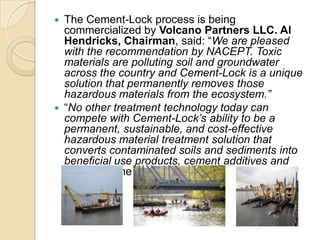 United Advisory Partners: NACEPT Recommends Cement-Lock Process for Passaic River Cleanup