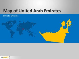 Map of United Arab Emirates
Emirate Divisions
 