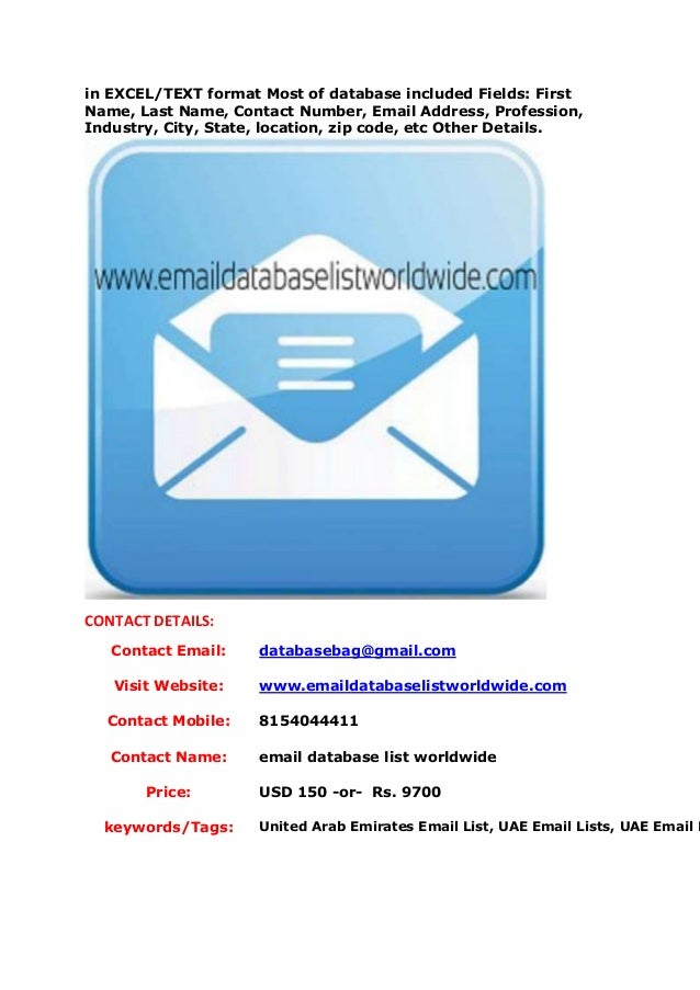 United arab emirates email list, uae email lists, uae email database