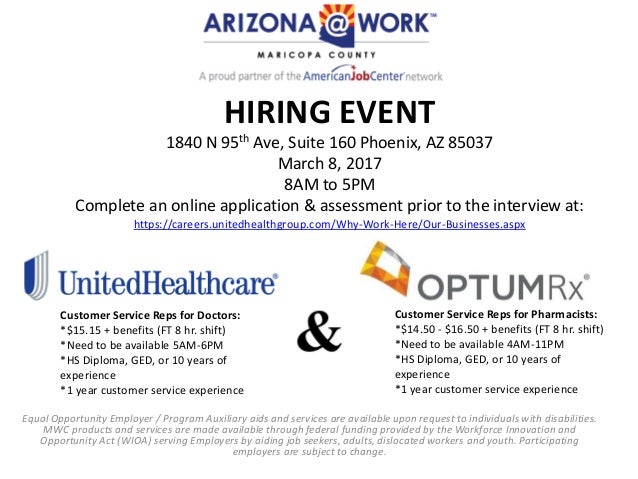 unitedhealthcare hiring event flyer united health care customer service