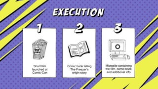Short film
launched at
Comic-Con
Comic book telling
The Freezer’s
origin story
Microsite containing
the film, comic book
and additional info
 