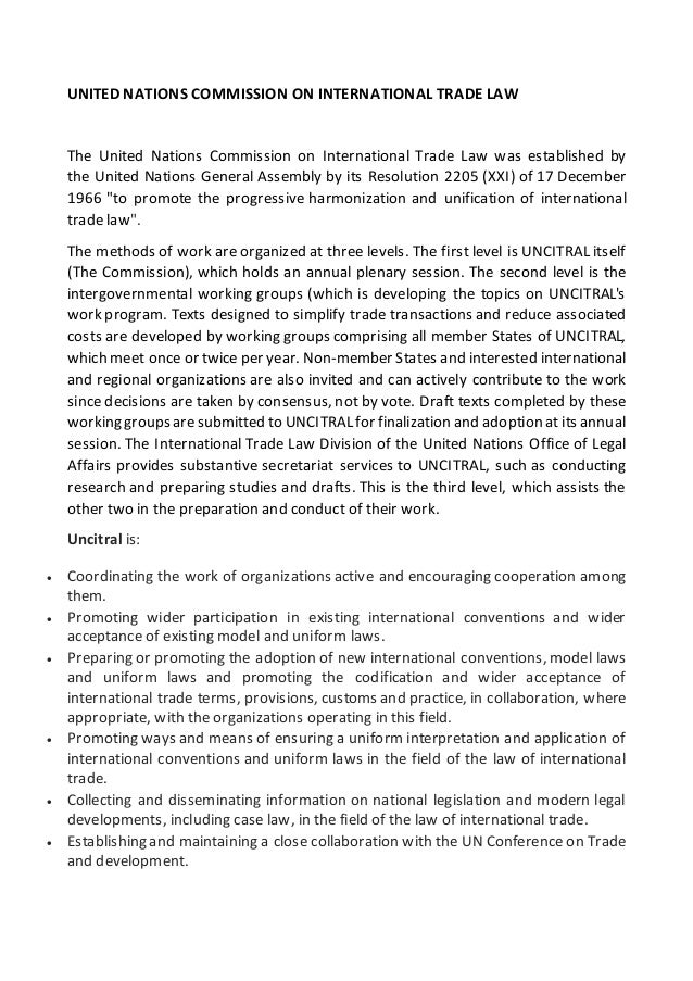 united nations commission on international trade 24 insol world – third quarter 2015 united nations commission on international trade working group v (insolvency law) report from the 47th session, 26-29 may 2015. united nations commission on international trade 24 insol world – third quarter 2015 united nations commission on international trade working group v (insolvency law) report from the 47th session, 26-29 may 2015.
