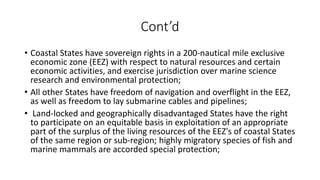 Sea Country Rights United nations convention on the law of the sea | PPTX