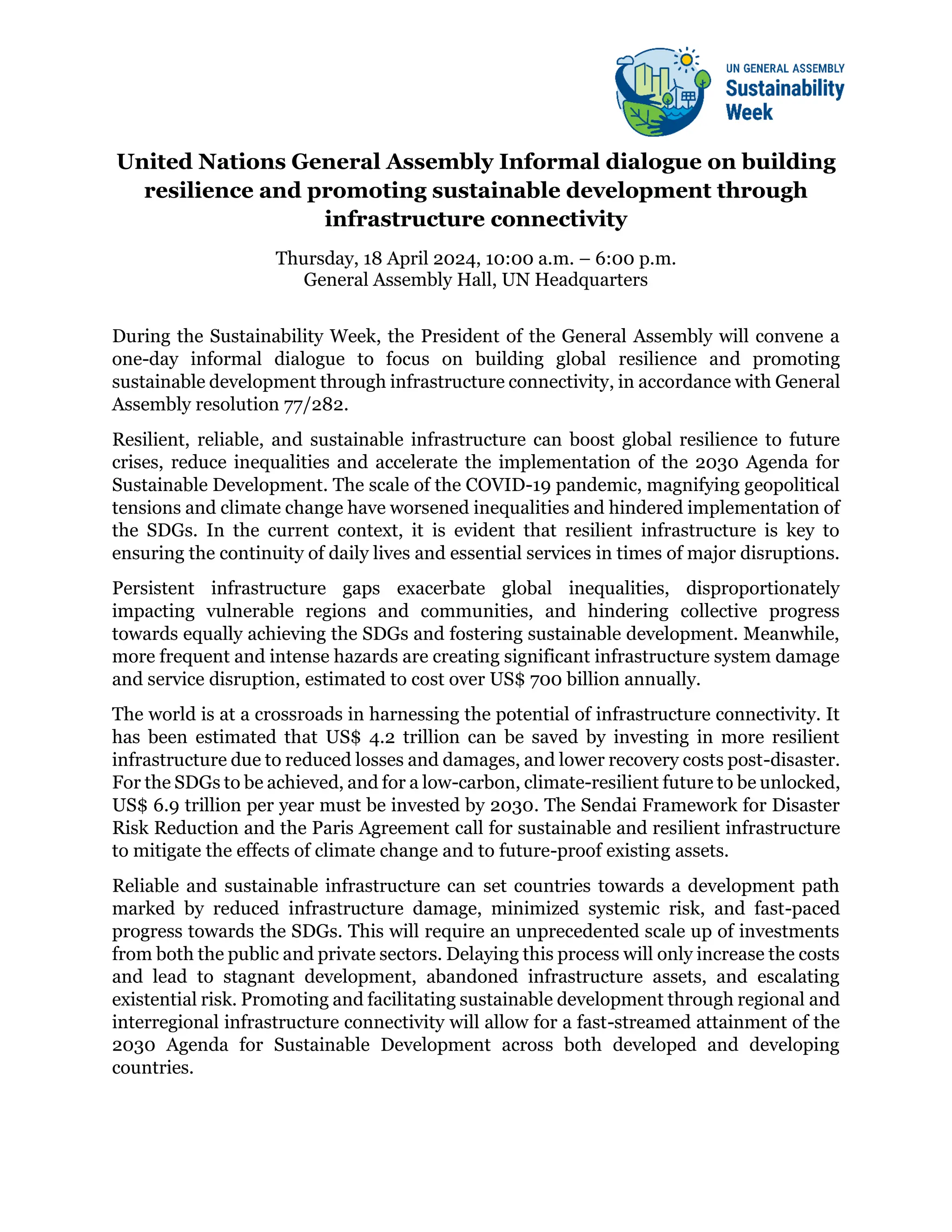 United Nations General Assembly Informal dialogue on building