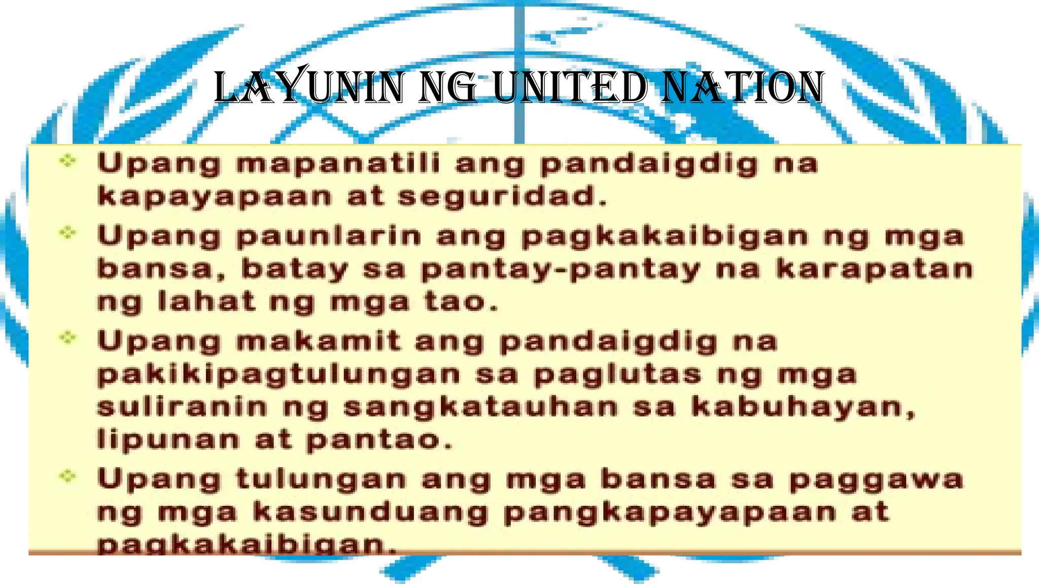 United Nations kasaysayan DISCUSSION AP9 | PPTX