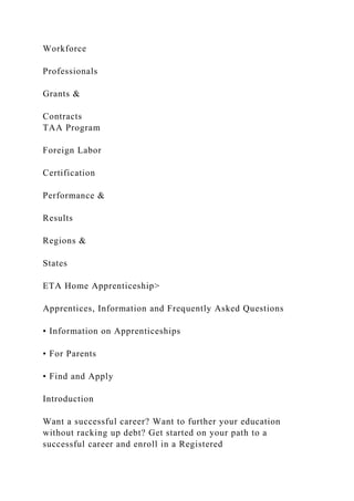 UNITED STATES DEPARTMENT OF LABOR Employment and Training Ad.docx