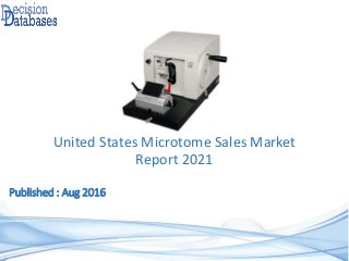 Published : Aug 2016
United States Microtome Sales Market
Report 2021
 