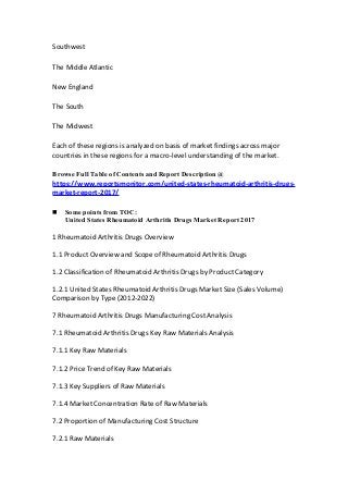 United states rheumatoid arthritis drugs market report 2017