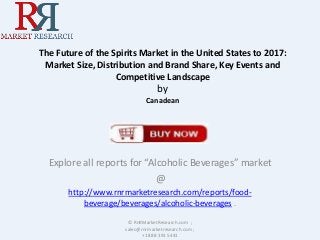 The Future of the Spirits Market in the United States to 2017:
Market Size, Distribution and Brand Share, Key Events and
Competitive Landscape

by
Canadean

Explore all reports for “Alcoholic Beverages” market
@
http://www.rnrmarketresearch.com/reports/foodbeverage/beverages/alcoholic-beverages .
© RnRMarketResearch.com ;
sales@rnrmarketresearch.com ;
+1 888 391 5441

 