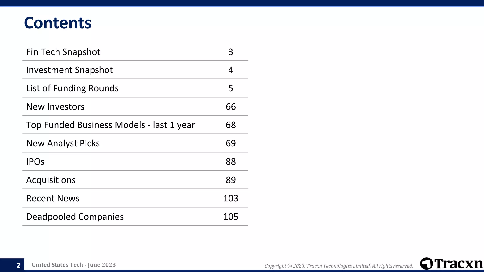 Tracxn - United States Tech Monthly Funding Report | PPTX