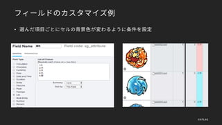 フィールドのカスタマイズ例
• 選んだ項目ごとにセルの背景色が変わるように条件を設定
©XFLAG
 