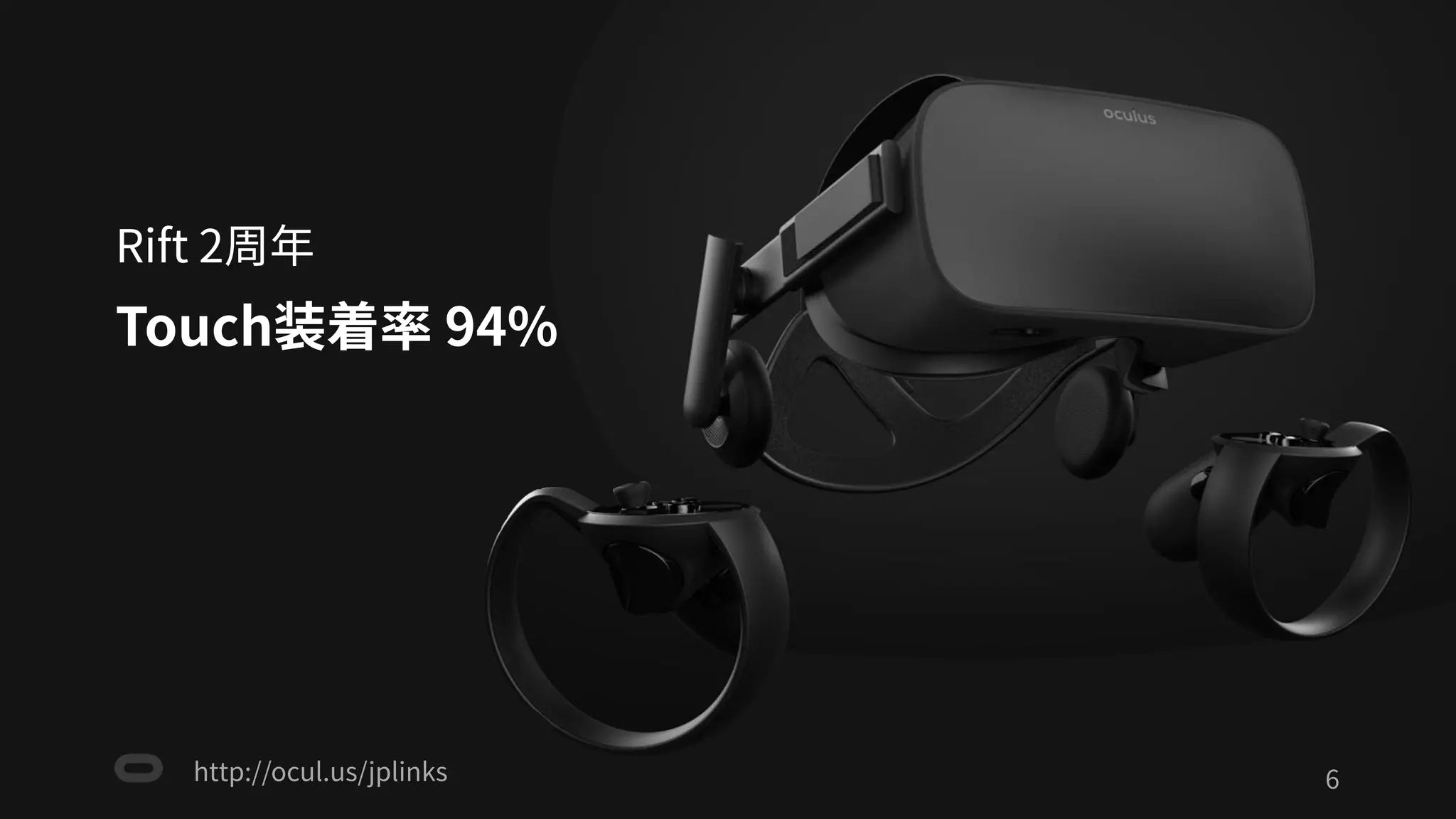 http://ocul.us/jplinks
Rift 2周年
'6
Touch装着率 94%
 