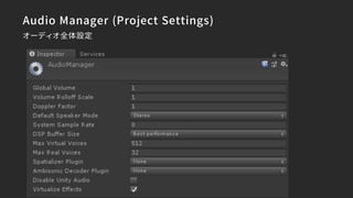 Audio Manager (Project Settings)
オーディオ全体設定
 