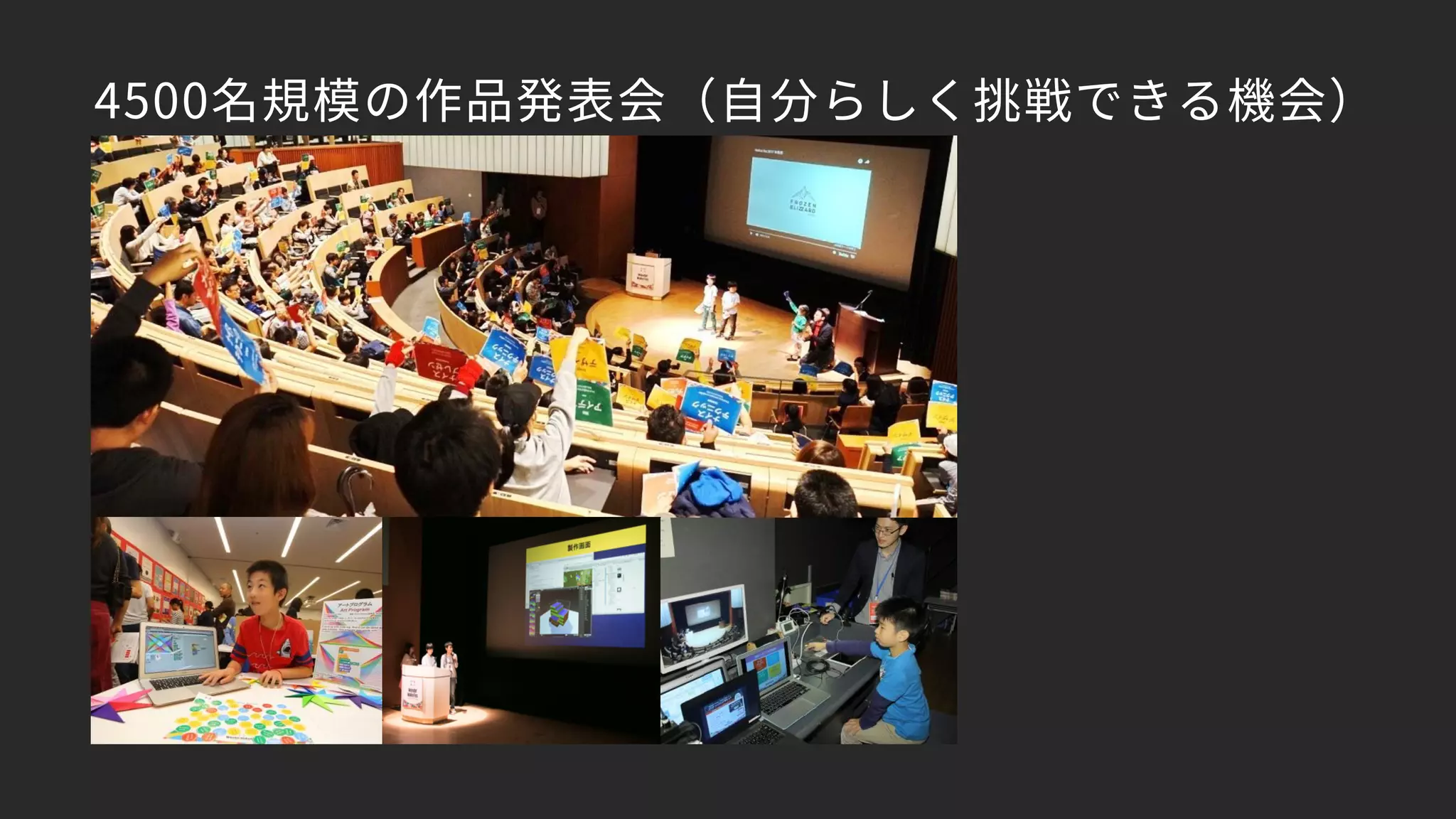 4500名規模の作品発表会（自分らしく挑戦できる機会）
 