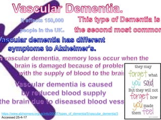 https://www.alzheimers.org.uk/info/20007/types_of_dementia/5/vascular_dementia/3
Accessed 25-4-17
 
