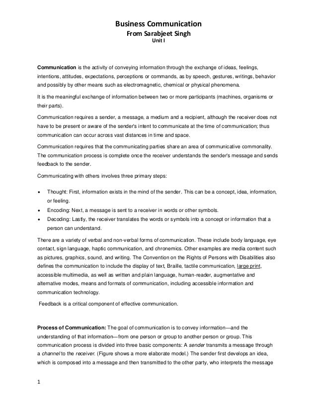 Essay on business communication