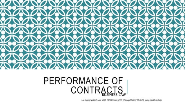 Performance of contracts | PPTX