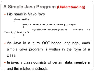 Basics of JAVA programming | PPT