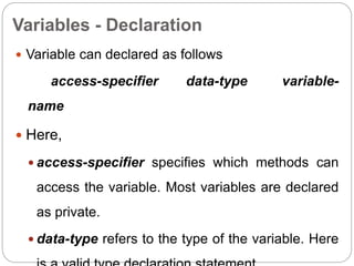 Basics of JAVA programming | PPT