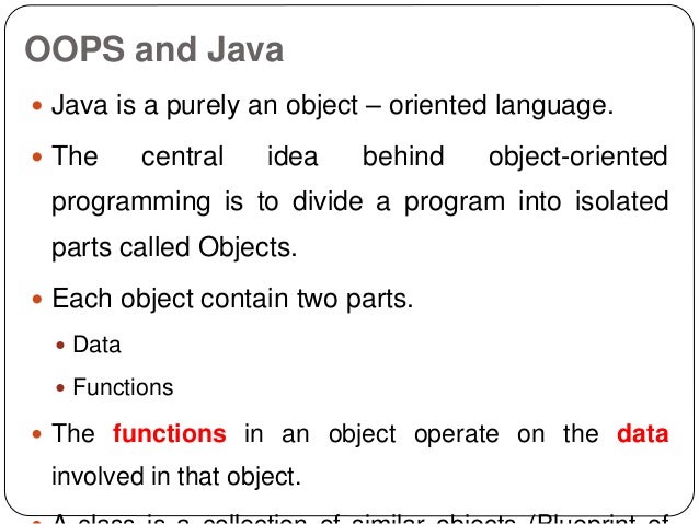 Basics of JAVA programming