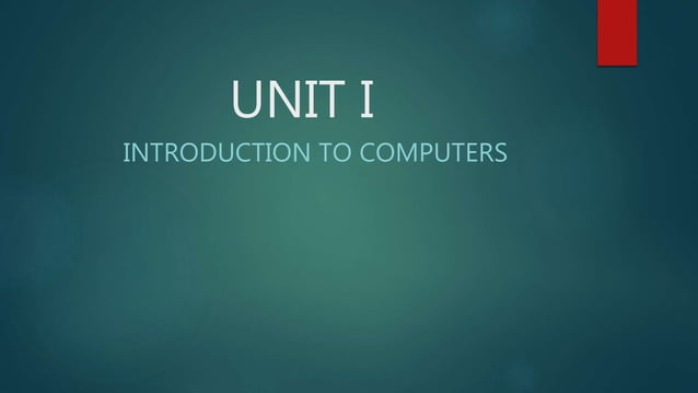 Introduction of Computers | PPT