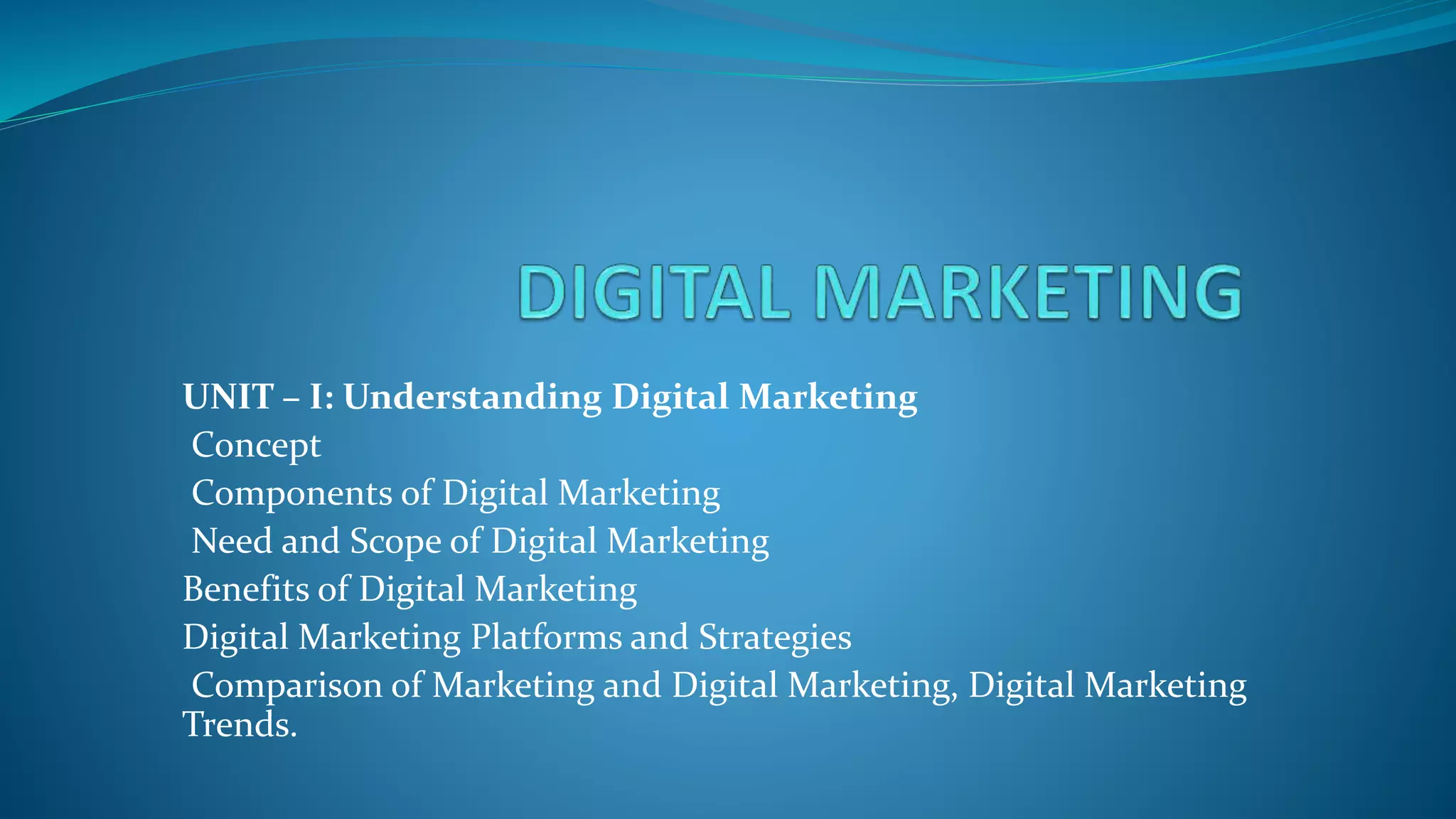 Basics of digital marketing | PPT
