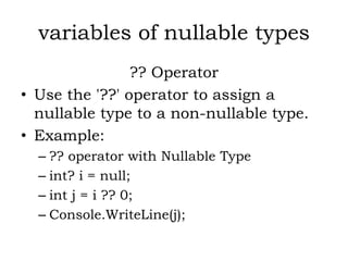 PROGRAMMING USING C#.NET SARASWATHI RAMALINGAM
