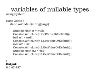 PROGRAMMING USING C#.NET SARASWATHI RAMALINGAM