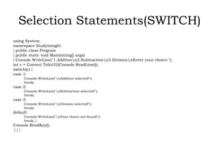 PROGRAMMING USING C#.NET SARASWATHI RAMALINGAM