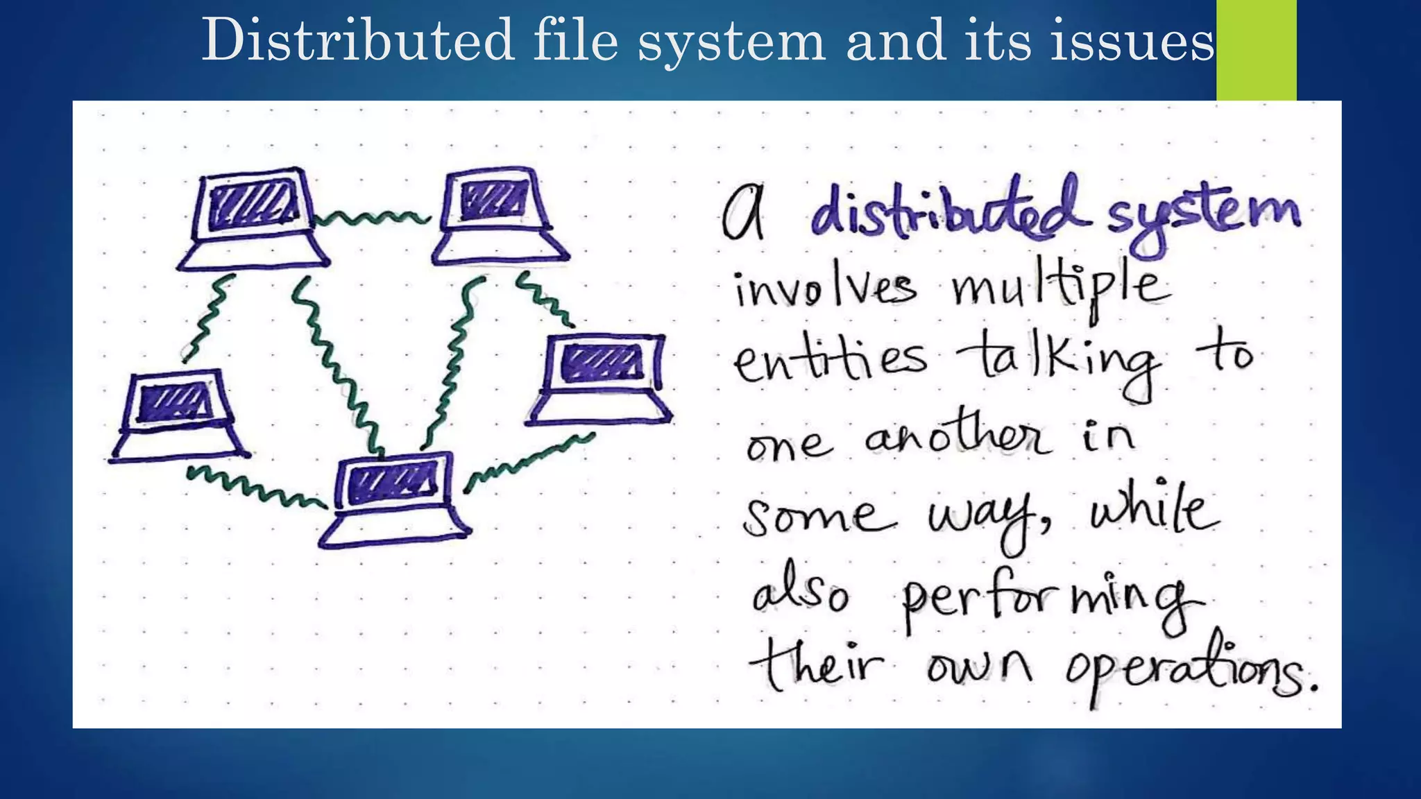 Distributed file system and its issues 