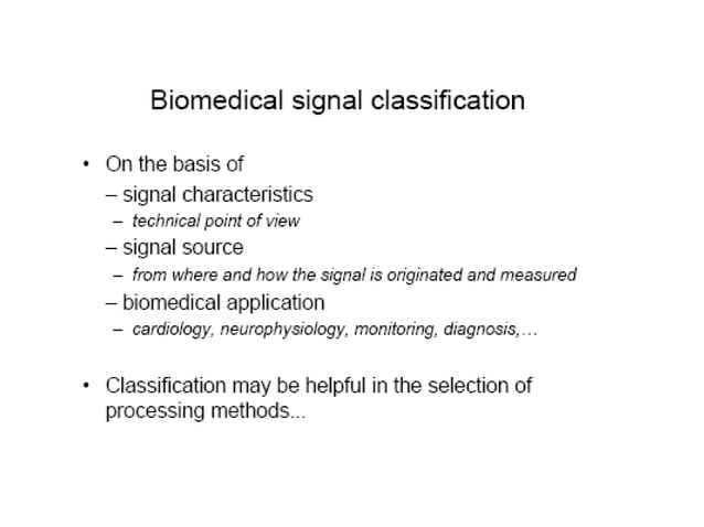 Biomedical Signals Biomedical Signals