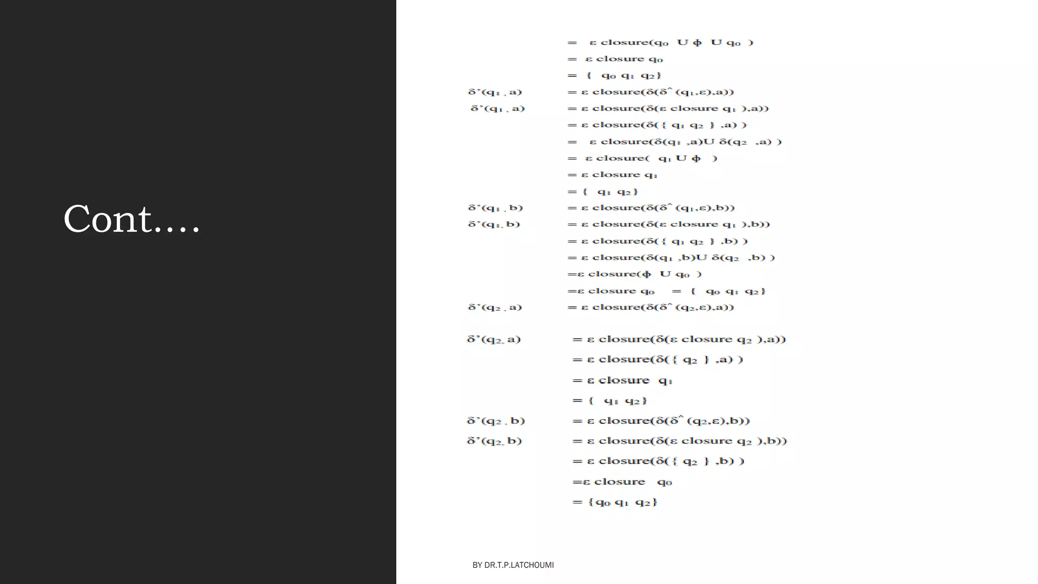Cont.…
BY DR.T.P.LATCHOUMI
 