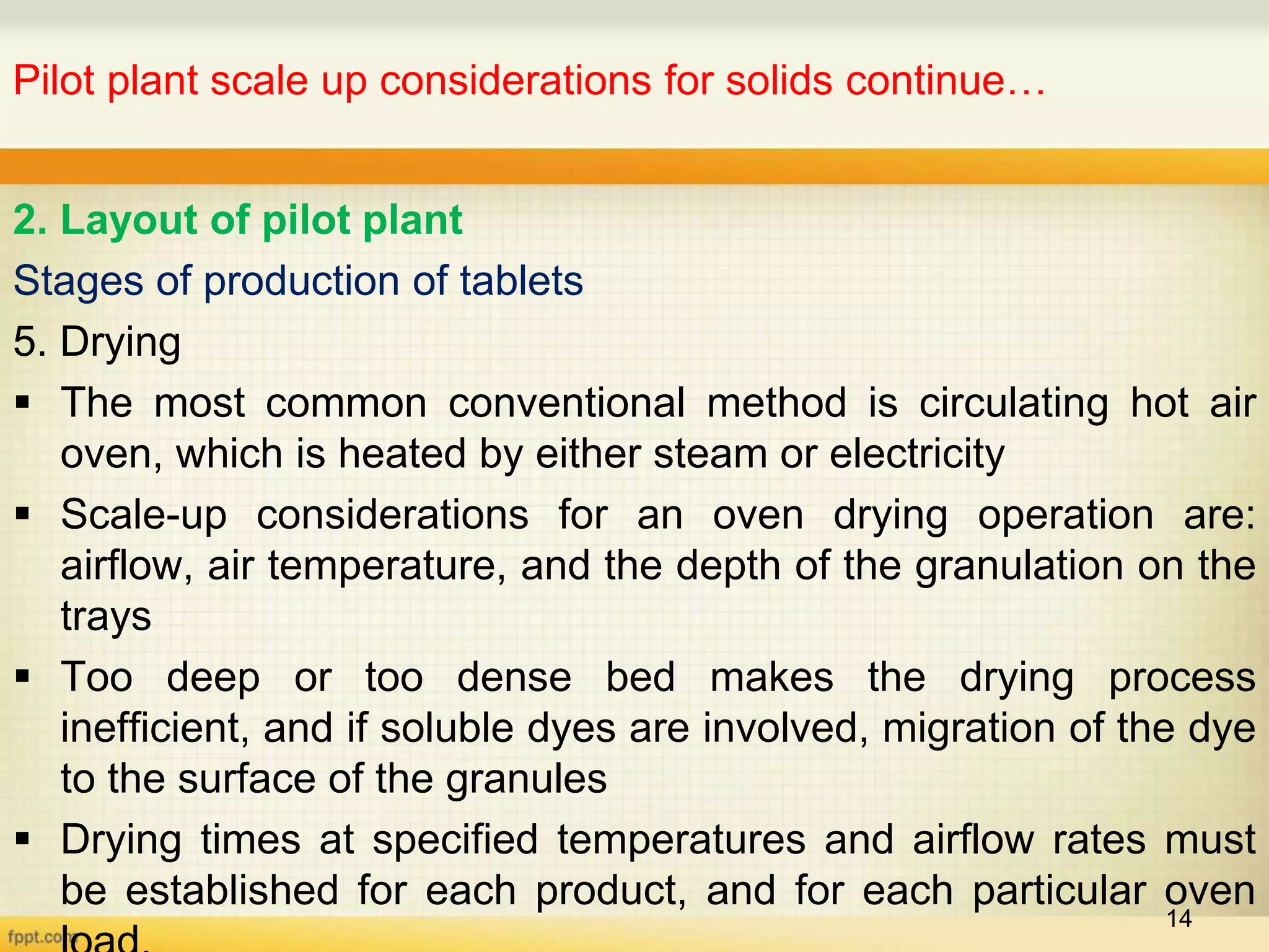 Pilot plant and scale up considerations for solids | PPT