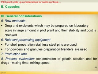 Pilot plant and scale up considerations for solids | PPT