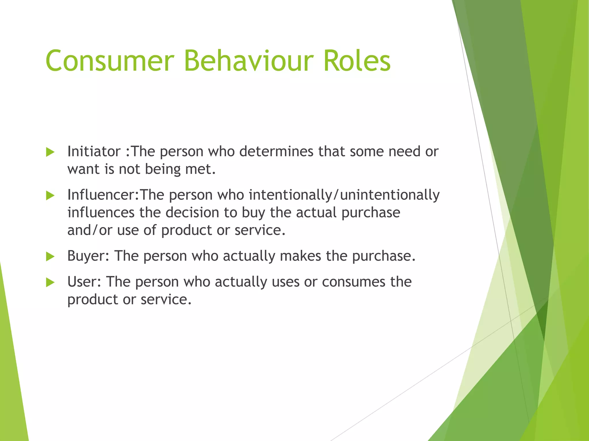 Consumer Roles Consumer Behaviour.ppt
