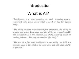 Introduction
What is AI?
 