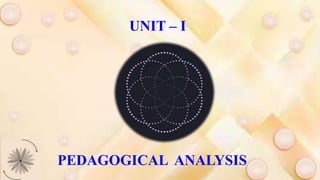 UNIT – I
PEDAGOGICAL ANALYSIS
 