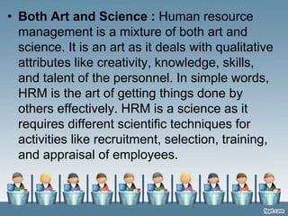 unit I.ppt HRM Introduction- Introduction, Nature, scope, objectives ...
