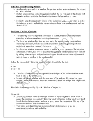 Decaying Window Algorithm Big Data Analytics Unit I CCS334 Syllabus | PDF