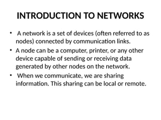 Computer networks unit 1 basic networking concepts | PPTX