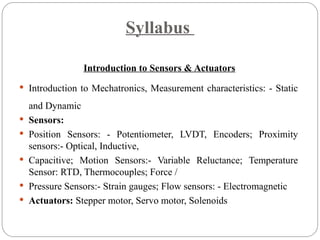 Comprehensive Introduction to Mechatronics: Sensors, Actuators, and ...