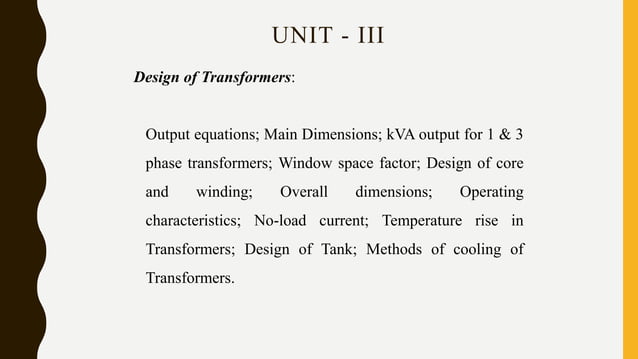 Unit I design of electrical machines | PPT