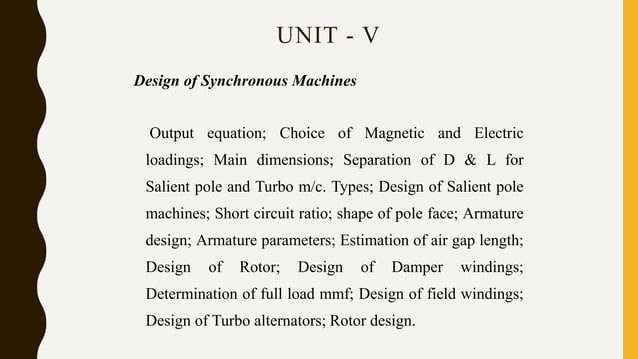 Unit I design of electrical machines | PPT