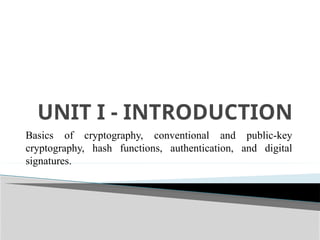 UNIT I - INTRODUCTION. cryptography and network security from anna ...
