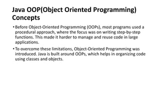 Comprehensive Introduction to Java Object-Oriented Programming Concepts ...