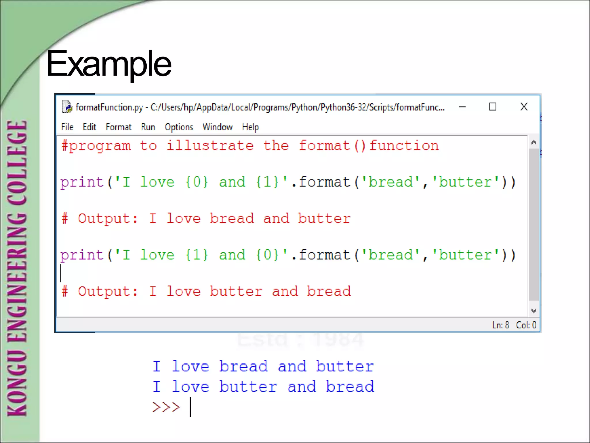 Example
 